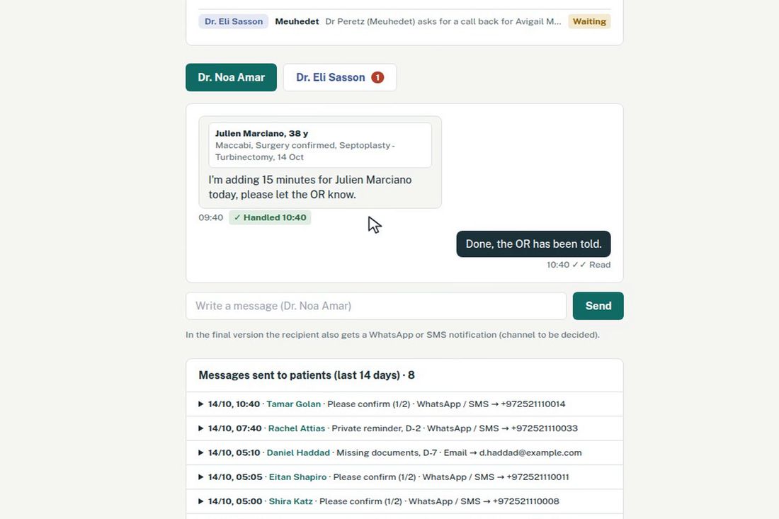 Automatic messages, in each patient’s language