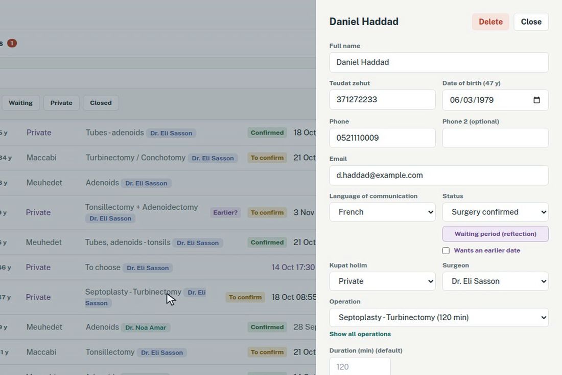 A complete patient file