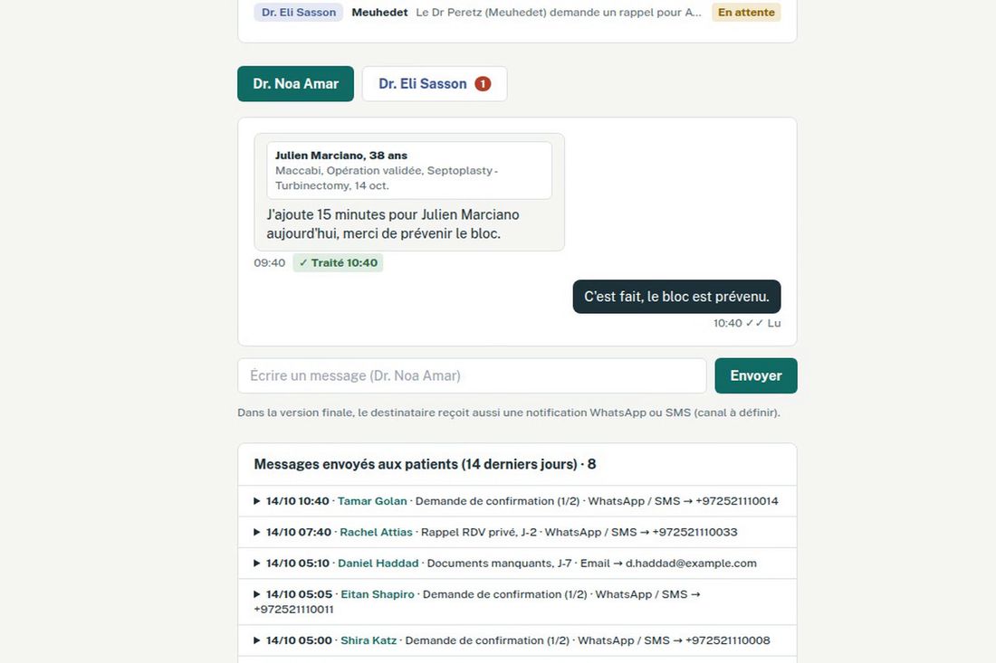 Des messages automatiques, dans la langue de chaque patient